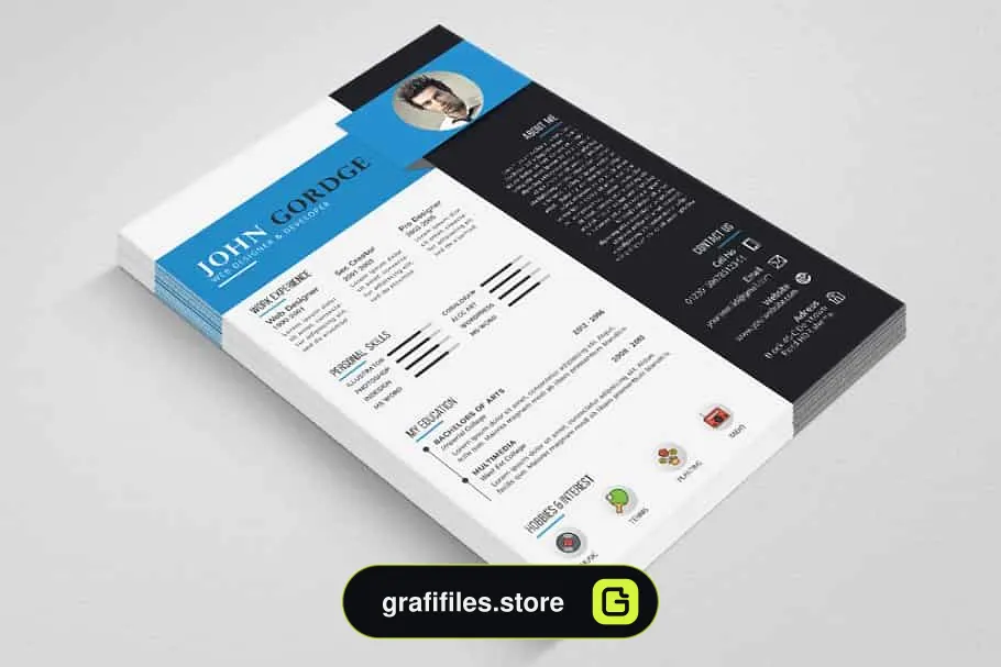 فایل لایه باز رزومه Creative Word CV Resume