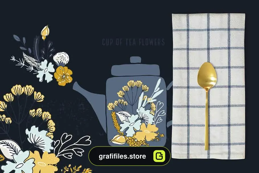 دانلود کلیپ آرت گل Cup of Tea Flowers - 3 کلیپ آرت گل