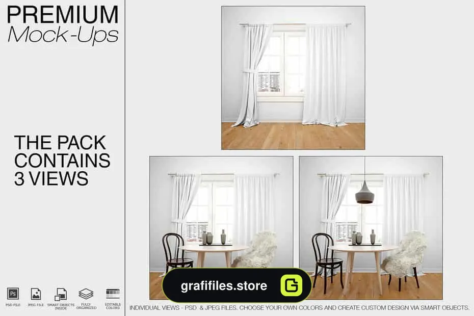 موکاپ پرده Curtains 2