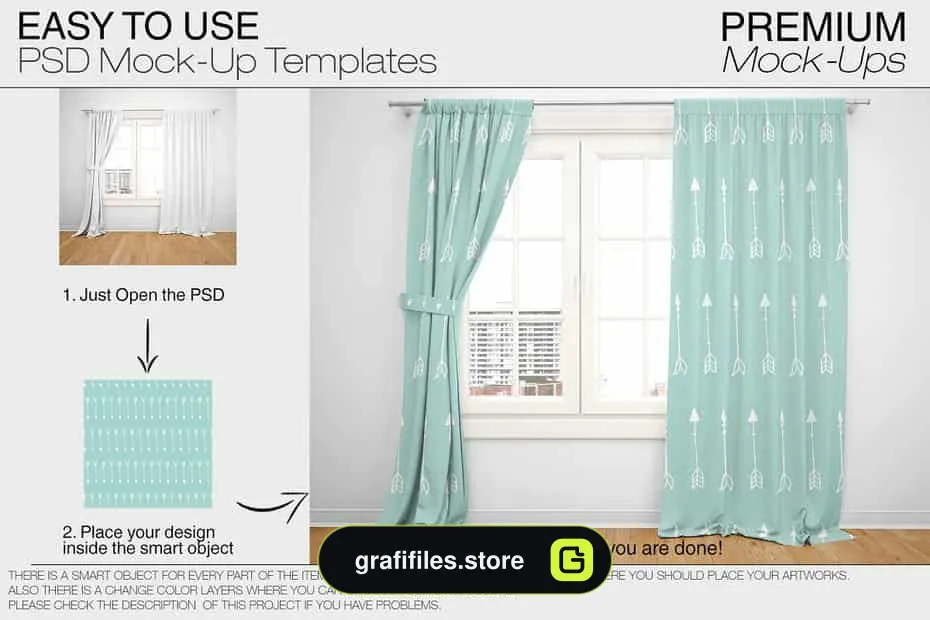 موکاپ پرده Curtains 2