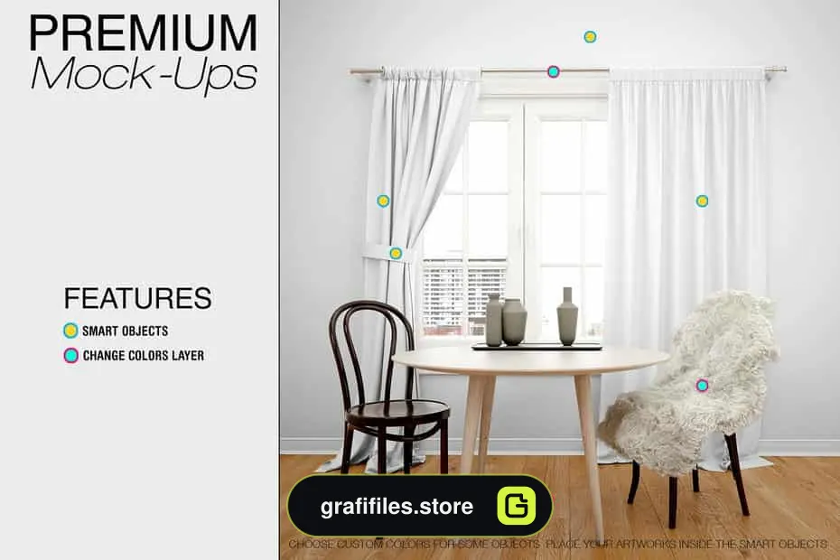 موکاپ پرده Curtains 2