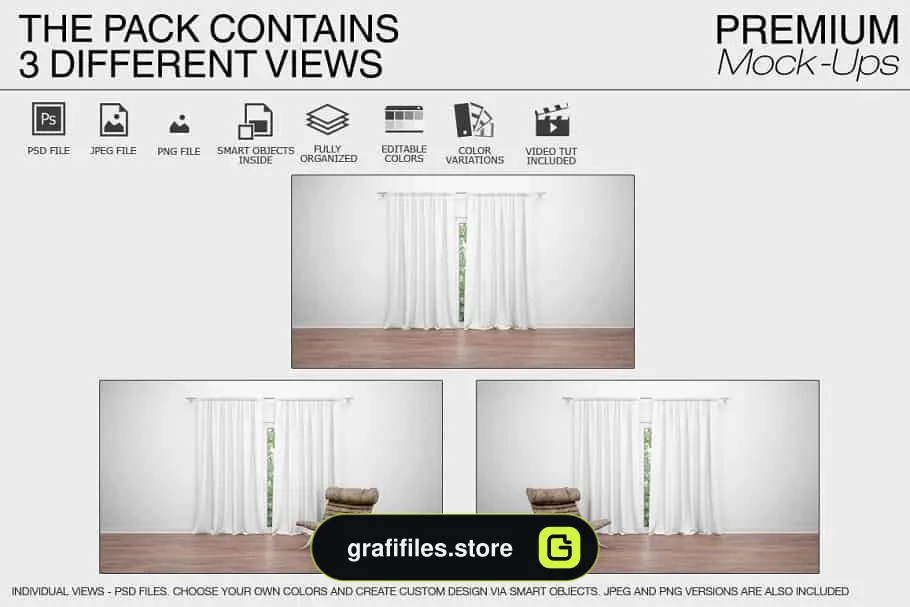 موکاپ پرده Curtains Mockup