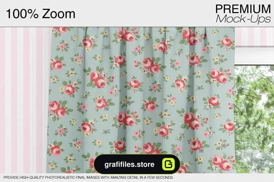موکاپ پرده Curtains Mockup 2