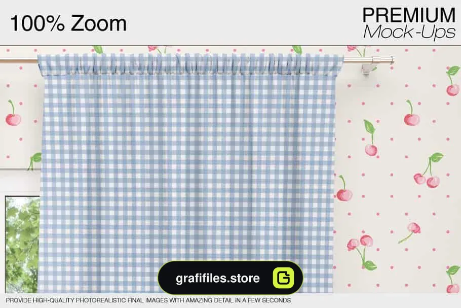 موکاپ پرده Curtains Mockup 3