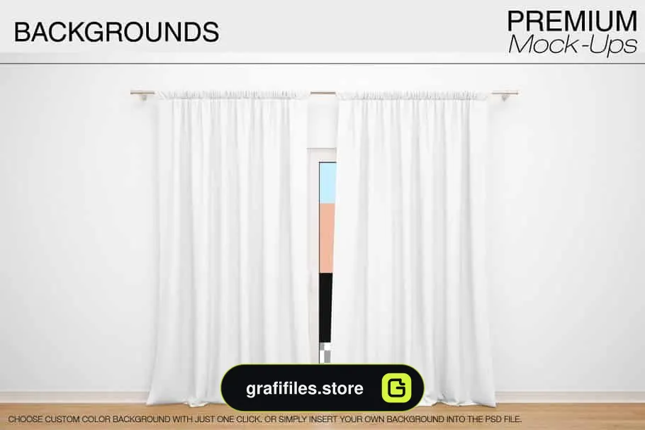 موکاپ پرده Curtains Mockup 3