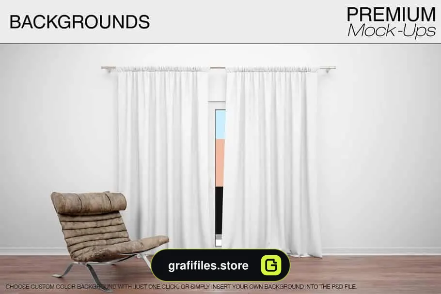 موکاپ پرده Curtains Mockup