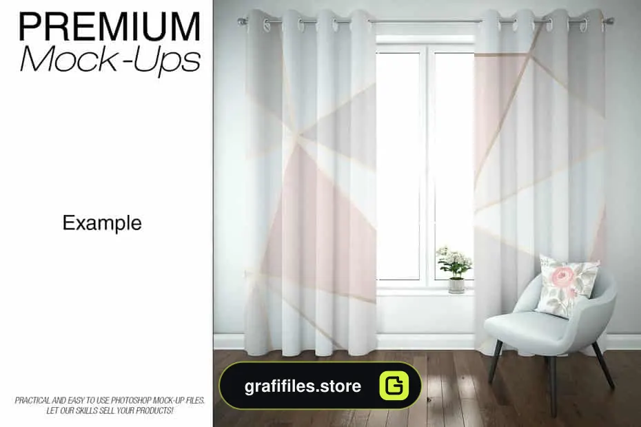 موکاپ پرده Curtains Mockup Set