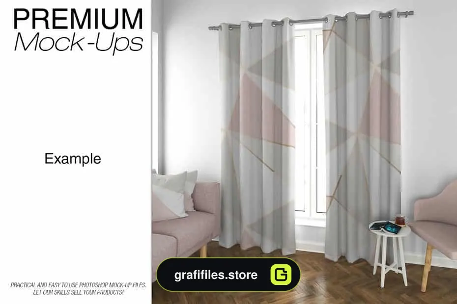 موکاپ پرده Curtains Mockup Set 5