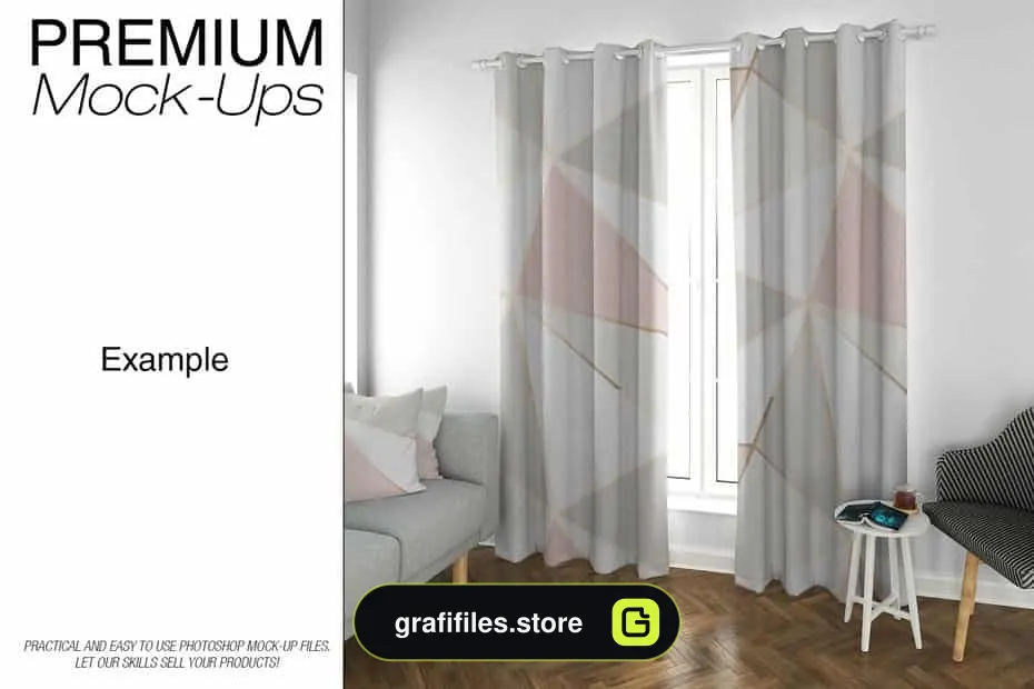 موکاپ پرده Curtains Mockup Set 5