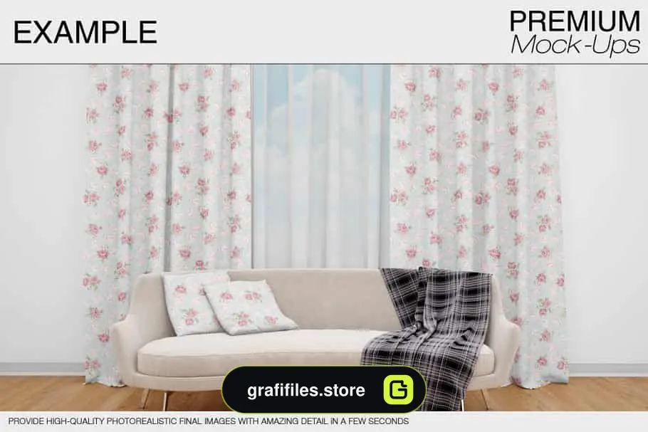 موکاپ پرده Curtains Mockup Set - 8