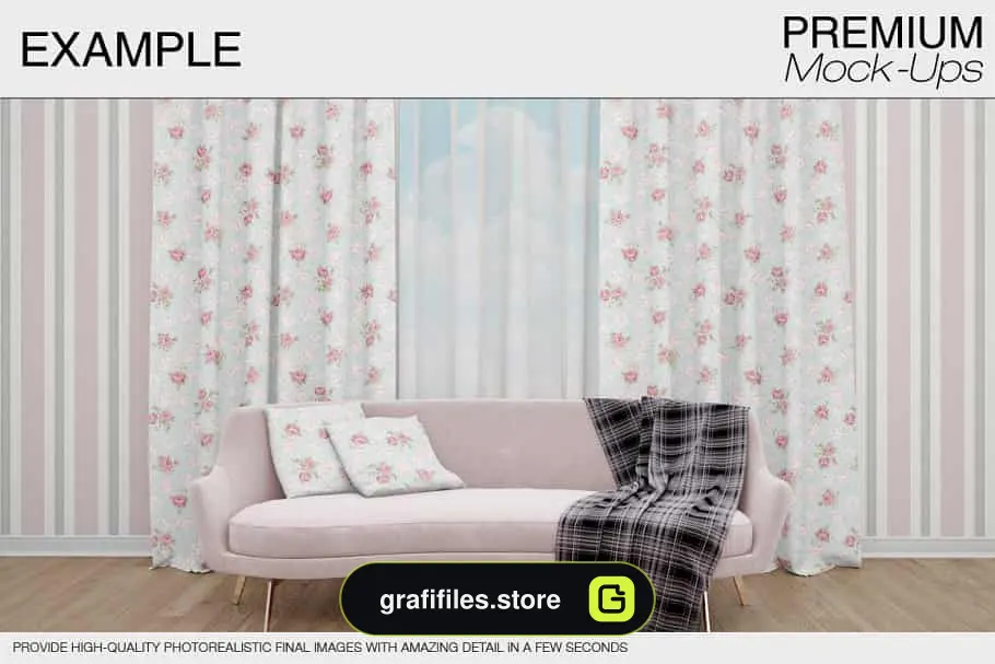 موکاپ پرده Curtains Mockup Set - 10
