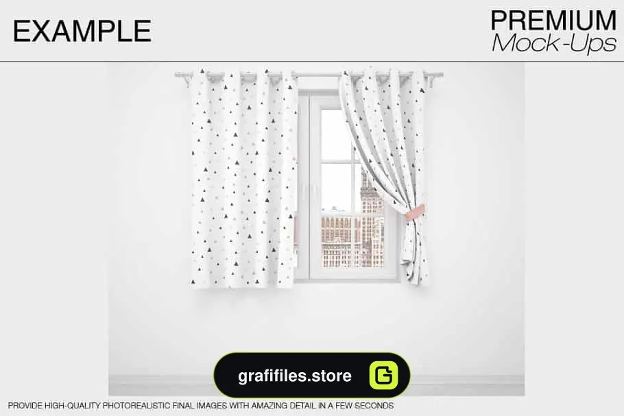 موکاپ پرده Curtains & Pillows Set 6