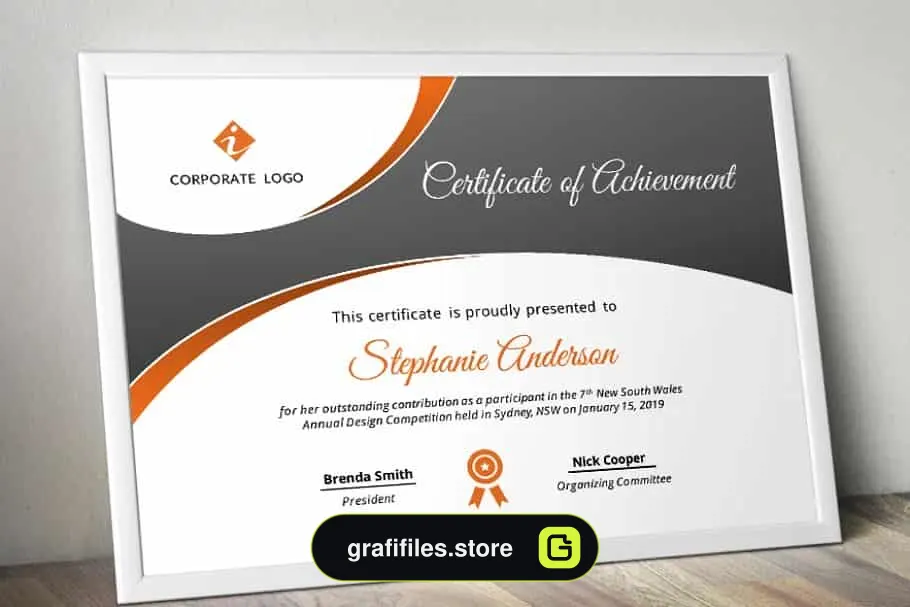 قالب پاورپوینت Curve Bar Modern Certificate