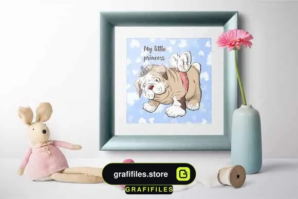 دانلود وکتور و کلیپ آرت سگ Cute Bulldog - 4 وکتور و کلیپ آرت سگ - 3