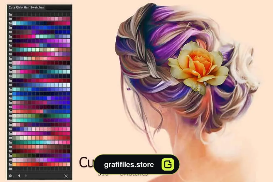 پالت رنگ Cute Girly Hair Ps Swatches