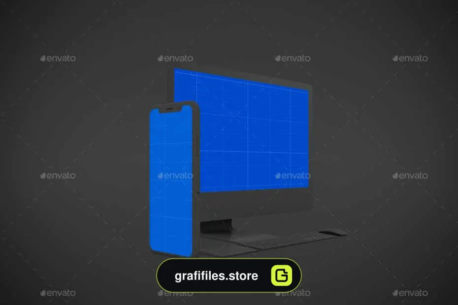 موکاپ لپ تاپ و کامپیوتر Dark Responsive V.2