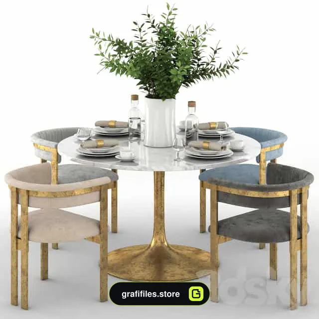 دانلود 55 مدل سه بعدی میز غذاخوری