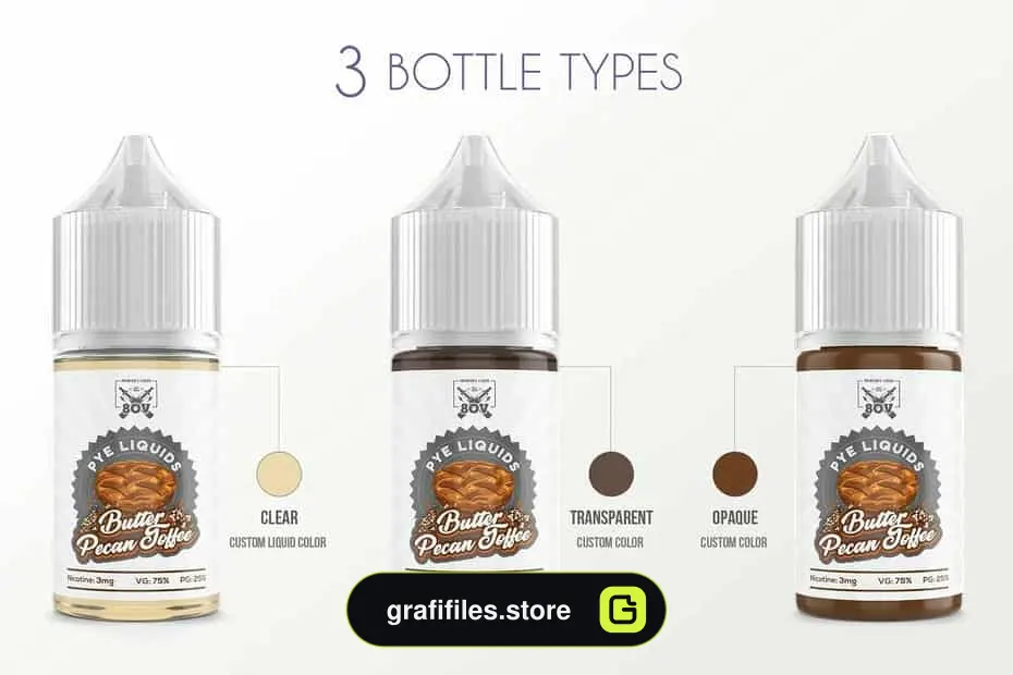 موکاپ قطره چکان ELiquid Bottle Mockup V. 1C Plus