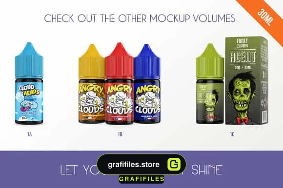 موکاپ قطره چکان ELiquid Bottle Mockup V. 2B