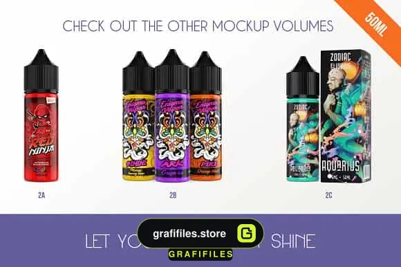 موکاپ قطره چکان ELiquid Bottle Mockup V. 2B