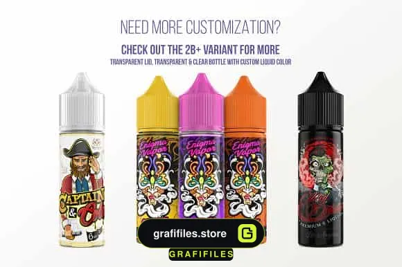 موکاپ قطره چکان ELiquid Bottle Mockup V. 2B