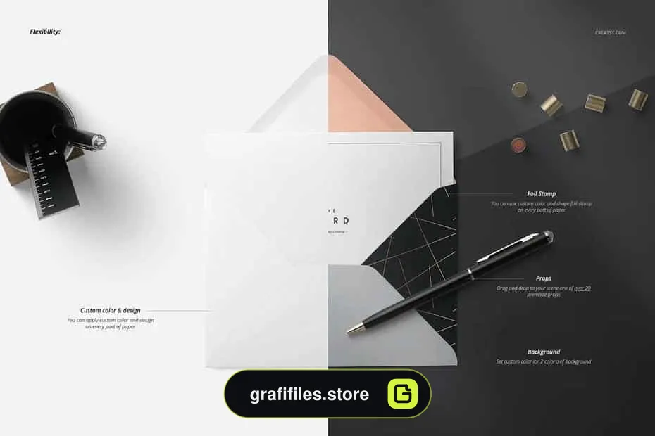 موکاپ پاکت نامه Envelopes Mockup Set