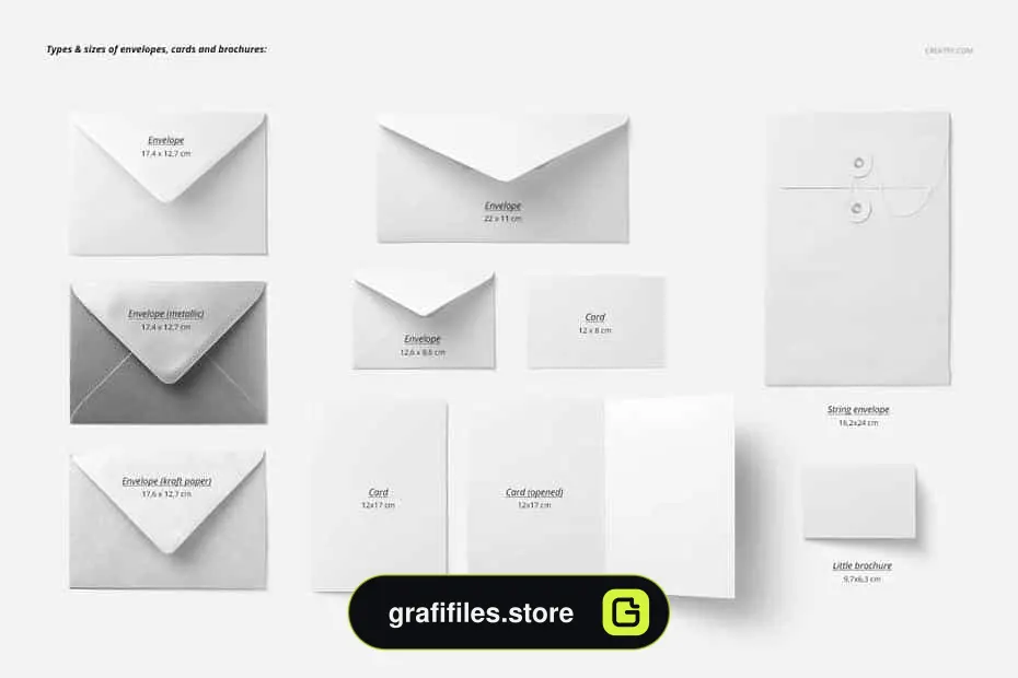 موکاپ پاکت نامه Envelopes Mockup Set