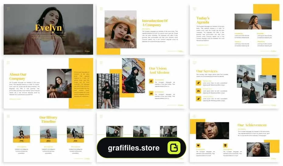 قالب پاورپوینت Evelyn – Lookbook Powerpoint Template
