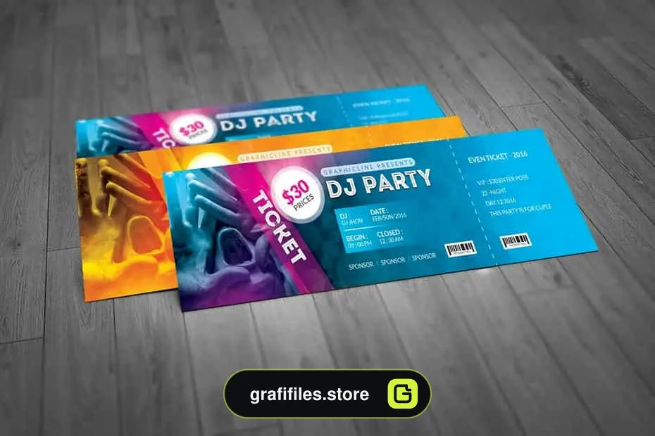 فایل لایه باز بلیط کنسرت Event Ticket