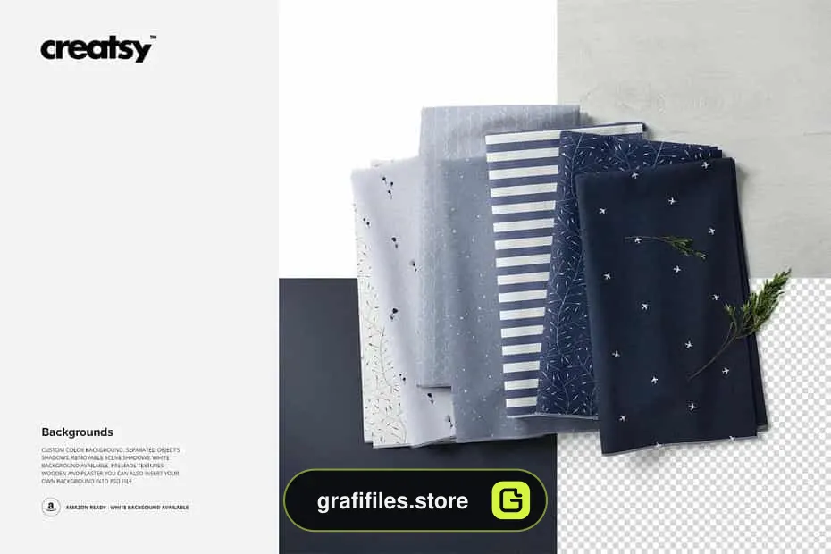 موکاپ پارچه Fabric Stack Mockup 06/FF V.6