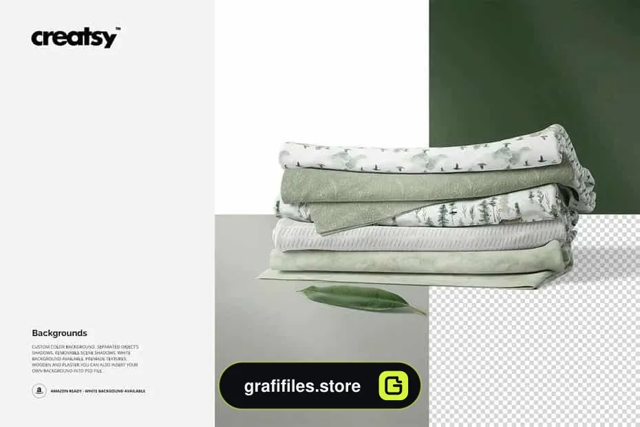 موکاپ پارچه Fabric Stack Mockup 41/FF V.6