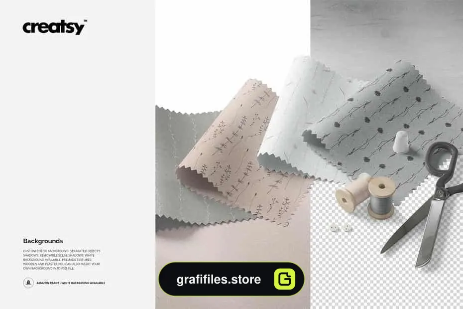 موکاپ پارچه Fabric Swatches Mockup 18/FF V.6