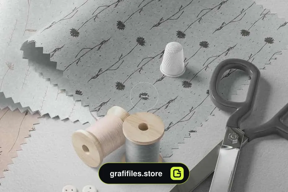 موکاپ پارچه Fabric Swatches Mockup 18/FF V.6