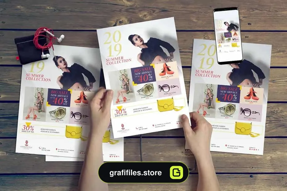 دانلود فایل لایه باز تراکت فشن Fashion Flyer - 3 فایل لایه باز تراکت فشن - 2
