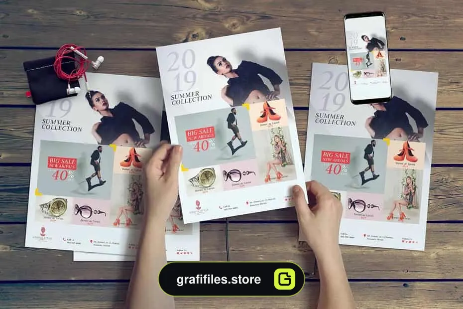دانلود فایل لایه باز تراکت فشن Fashion Flyer - 5 فایل لایه باز تراکت فشن - 4