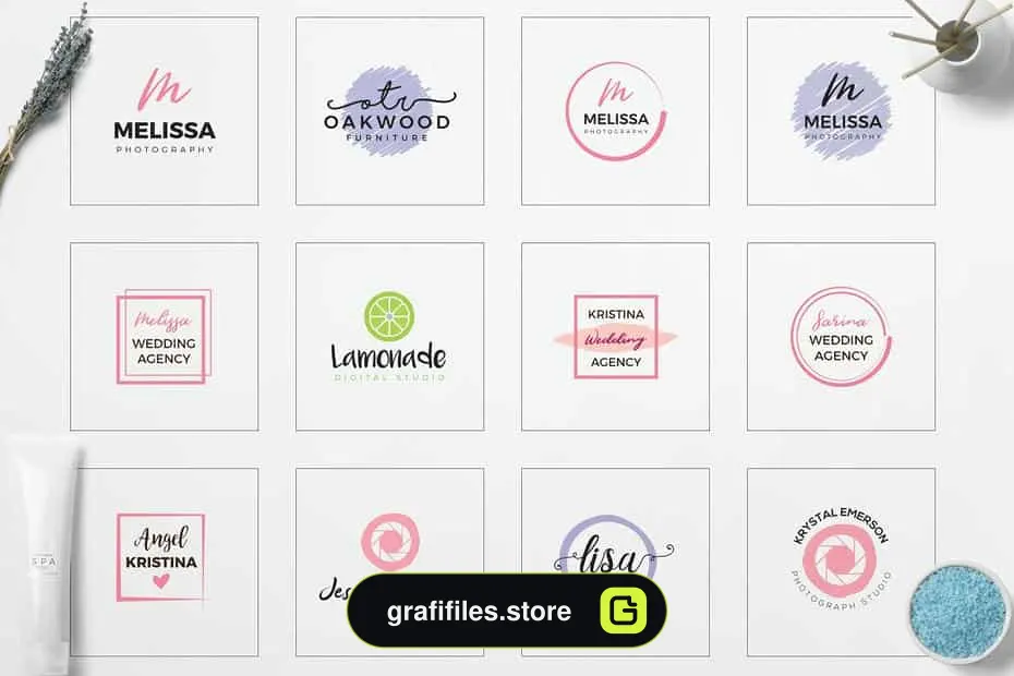 فایل لایه باز لوگو Feminine Branding Logo Bundle
