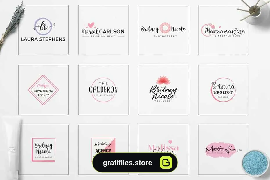 فایل لایه باز لوگو Feminine Branding Logo Bundle