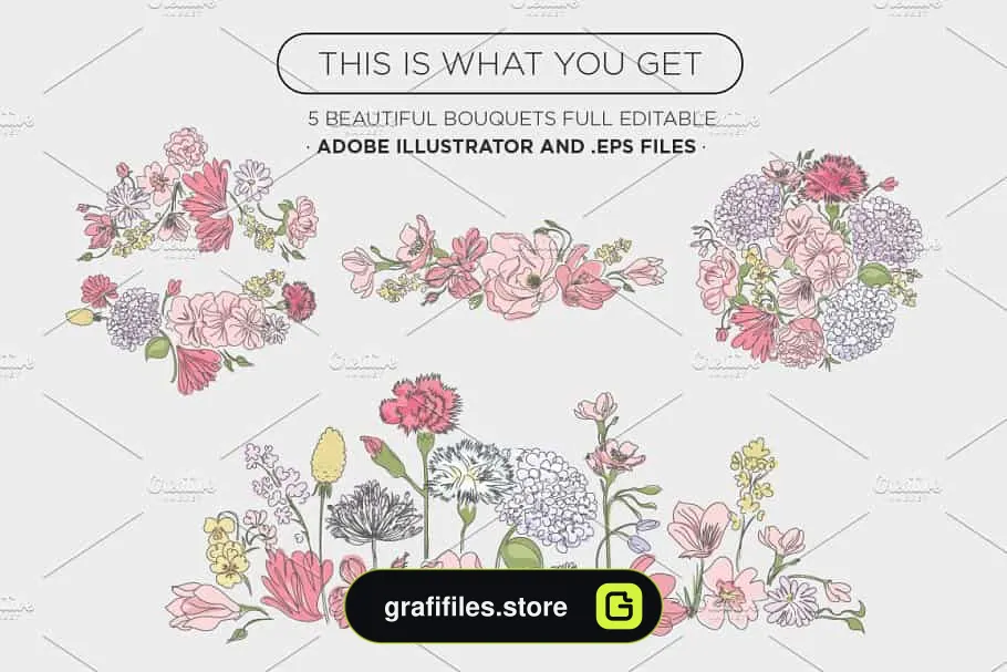 دانلود وکتور گل Floral Vectors