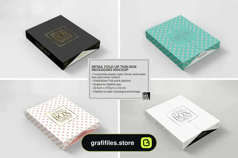 موکاپ جعبه Fold Up Retail Thin Box Mockup
