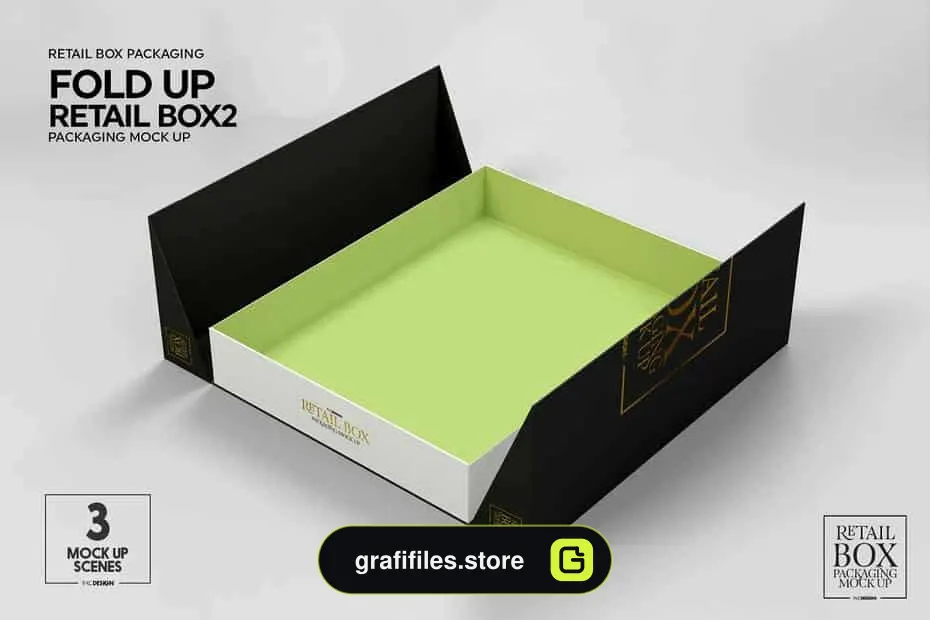 موکاپ جعبه Fold Up Retail Thin Box Mockup