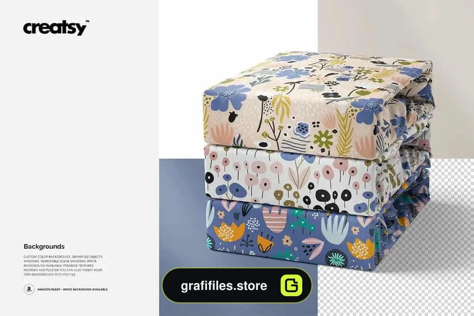 دانلود موکاپ پارچه Folded Fabrics Mockup 58/FF V.6 - 4 موکاپ پارچه Folded Fabrics Mockup 58/FF V.6