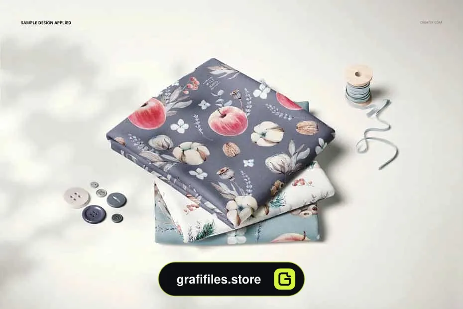 موکاپ پارچه تا شده Folded Fabrics Mockup 66/FF V.6