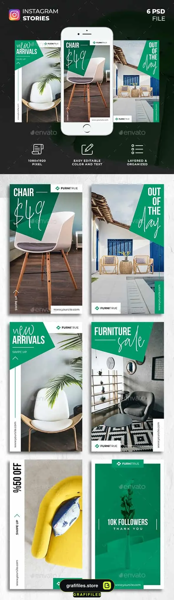 فایل لایه باز استوری اینستاگرام Furniture Instagram Stories