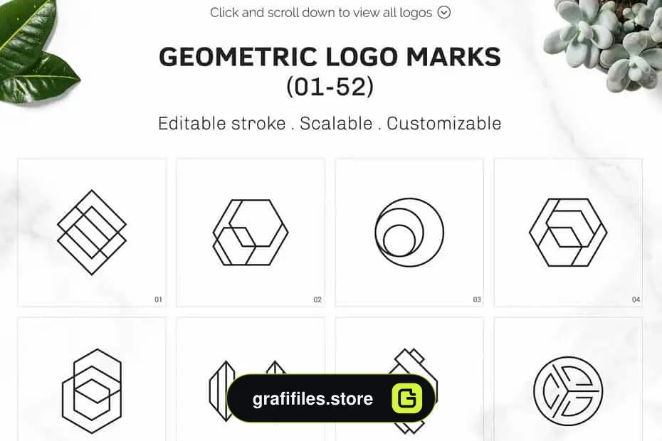 فایل لایه باز لوگو هندسی Geometric Premade Logo Bundle