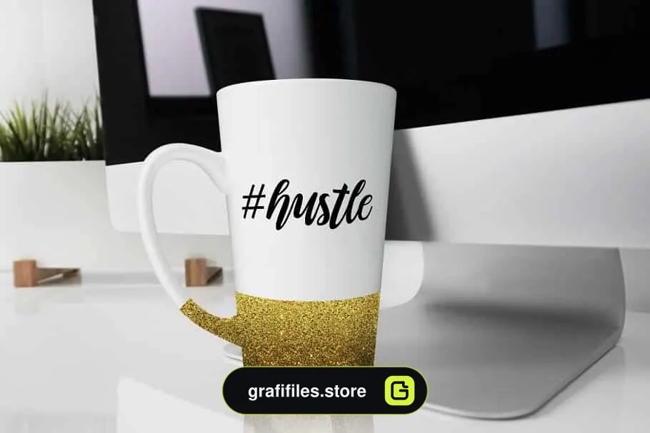 موکاپ ماگ Glitter Latte Mug Product Mock up