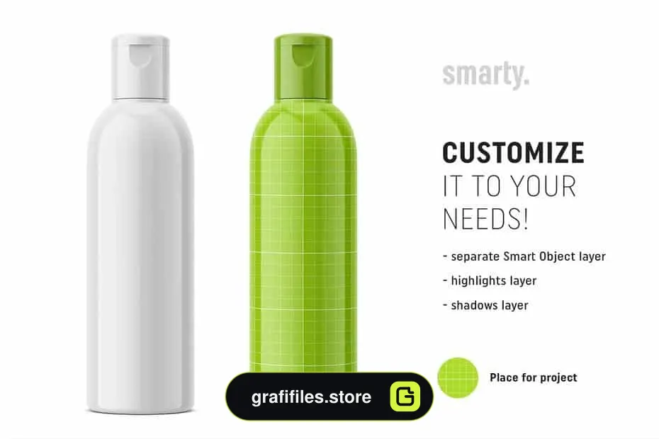 موکاپ بطری لوازم آرایشی Glossy Cosmetic Bottle Mockup