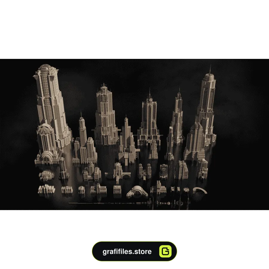 دانلود آبجکت برج و ساختمان از Kitbash3D - 8 آبجکت برج و ساختمان - 7