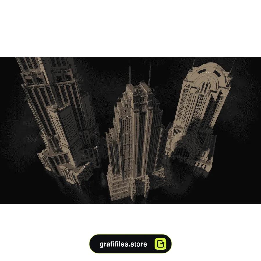 دانلود آبجکت برج و ساختمان از Kitbash3D - 14 آبجکت برج و ساختمان - 13
