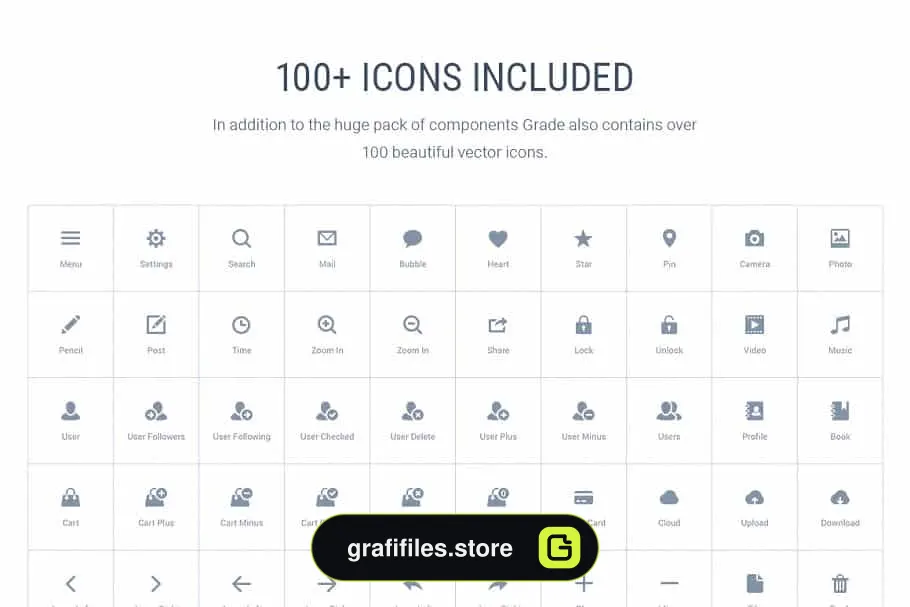 فایل لایه باز وب سایت Grade UI Kit - 4