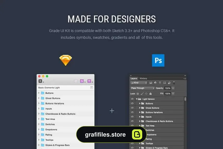 فایل لایه باز وب سایت Grade UI Kit - 6